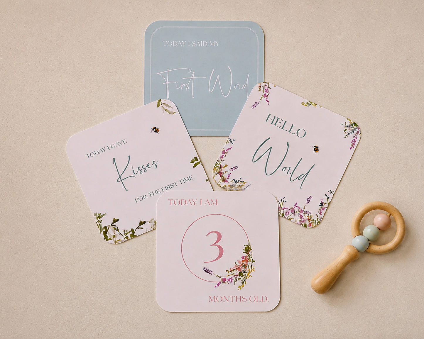 Bee Baby Milestone Cards – 32 Keepsake Cards