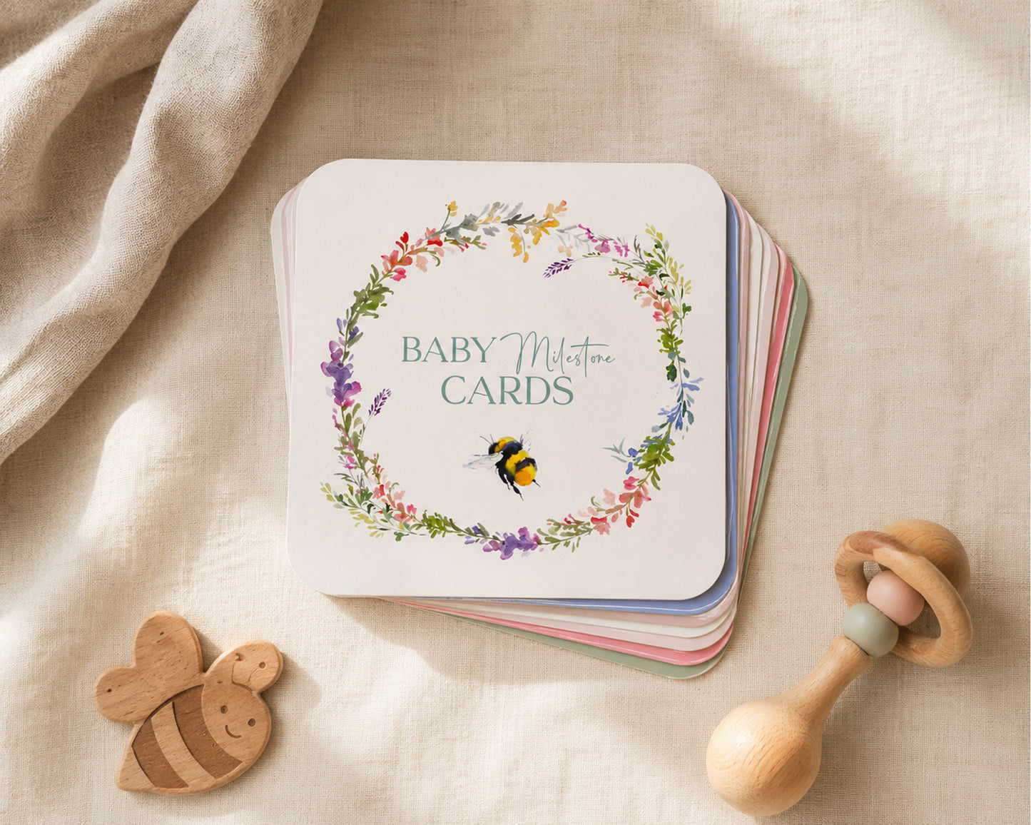 Bee Baby Milestone Cards – 32 Keepsake Cards