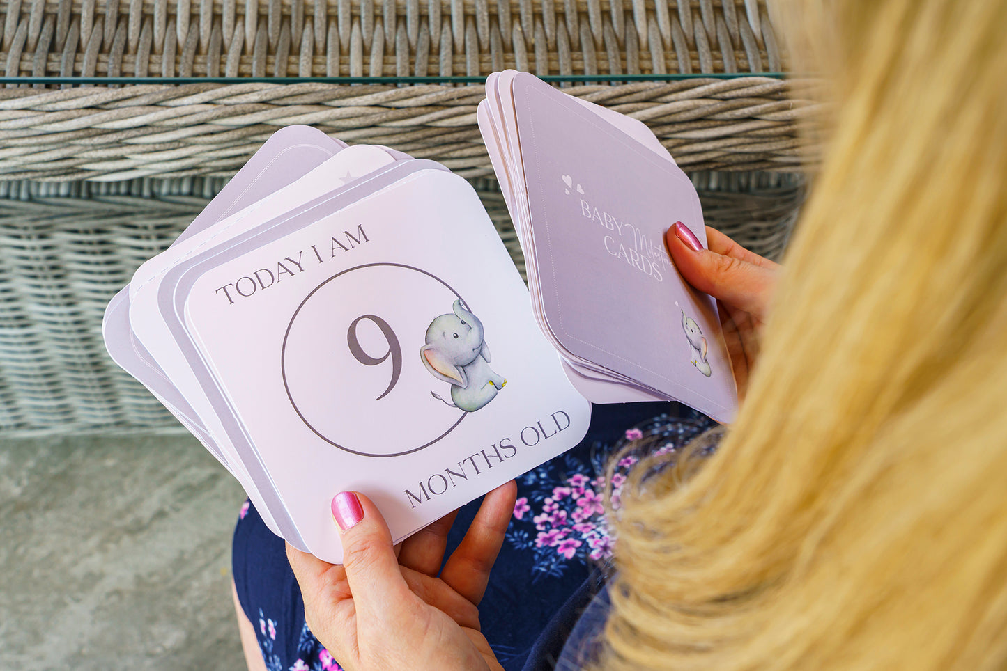 Elephant Memory Book & Milestone Cards Gift Set