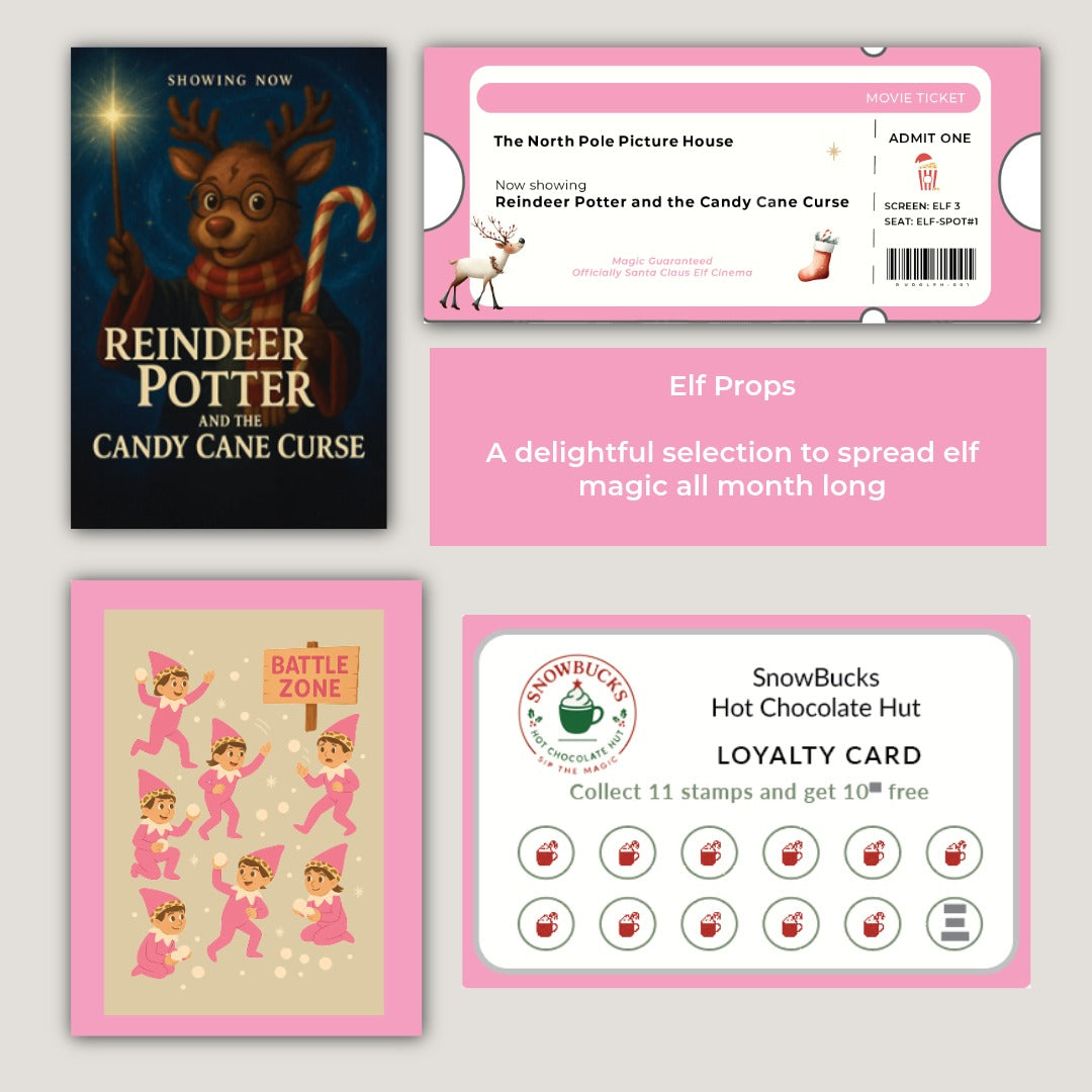 Pink Leopard Elf on the Shelf – 24 Day Planner (Father Christmas Edition)